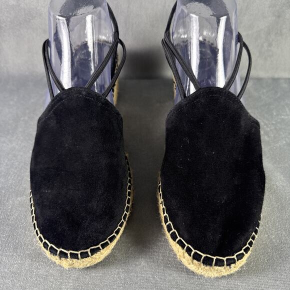 Toni Pons Women's Black Velvet Laceless Espadrilles Shoes Size 40 US‎ 9 - Picture 1 of 13